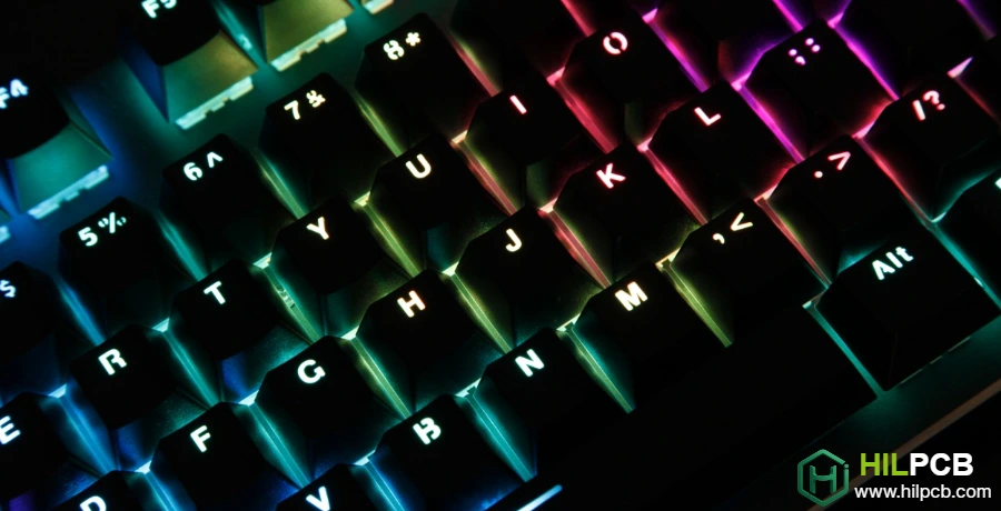 Beleuchtungszonen einer RGB-Tastatur-PCB