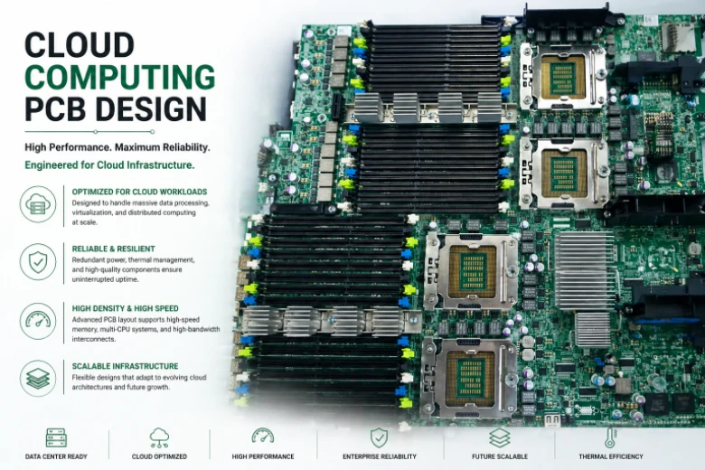 PCB pour le cloud computing : cartes mères de serveurs, contrôleurs NVMe et commutateurs réseau 400G