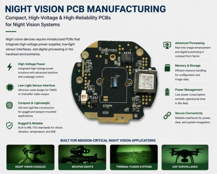 Night Vision PCB Fabrication for Image Intensifier HVPS, Digital NVG, and ENVG-B Systems