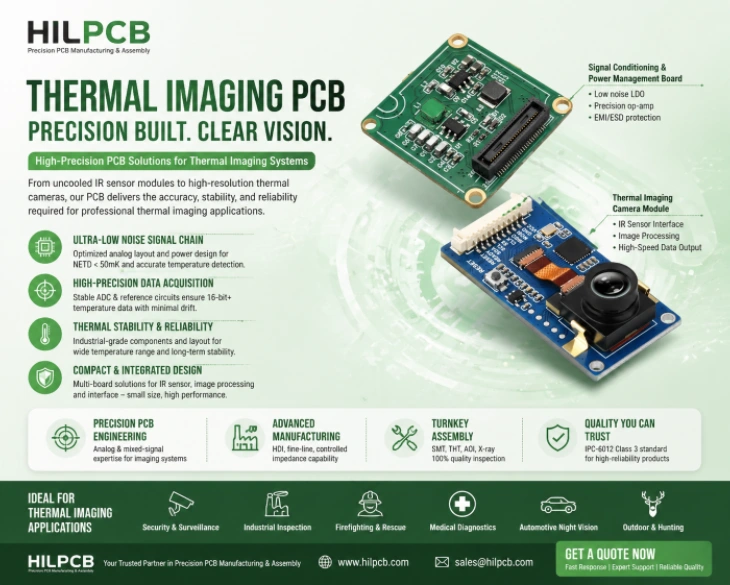 用于前视红外(FLIR)摄像机、制冷型红外探测器和国防光学的热成像PCB制造