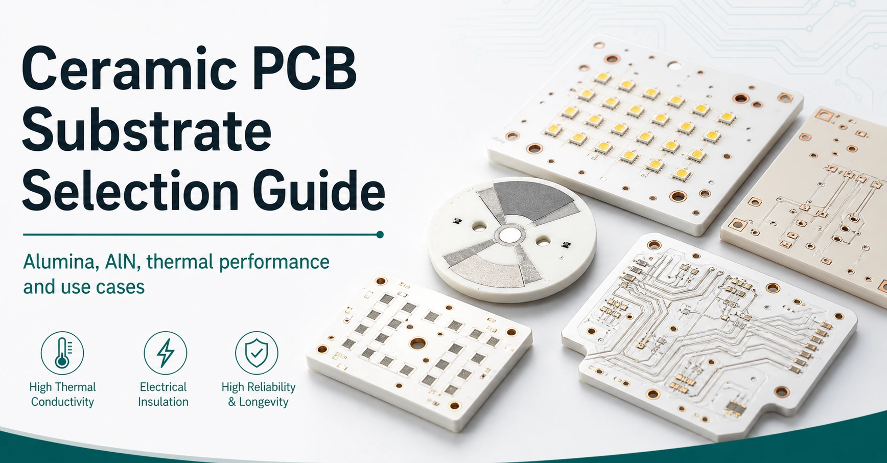 Ceramic PCB Substrate Selection Guide: Alumina, AlN, Si3N4 and LTCC