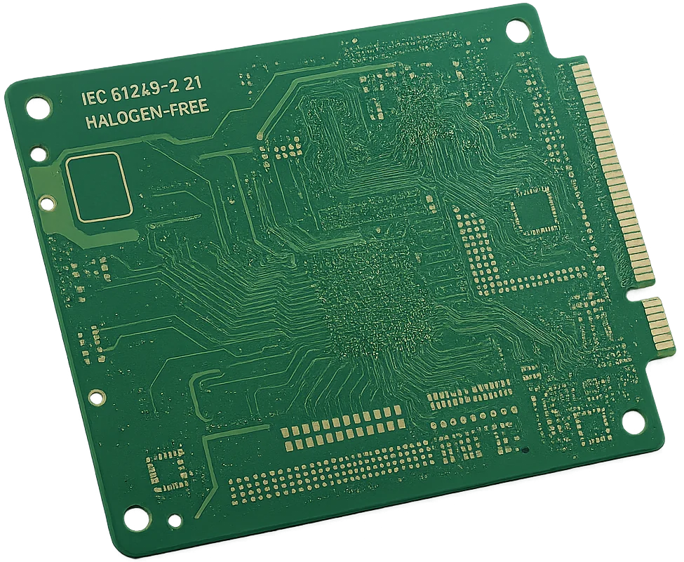 Panneaux de PCB FR-4 multicouches sans halogène et cartes finies étiquetées IEC 61249-2-21 avec matériaux High-Tg