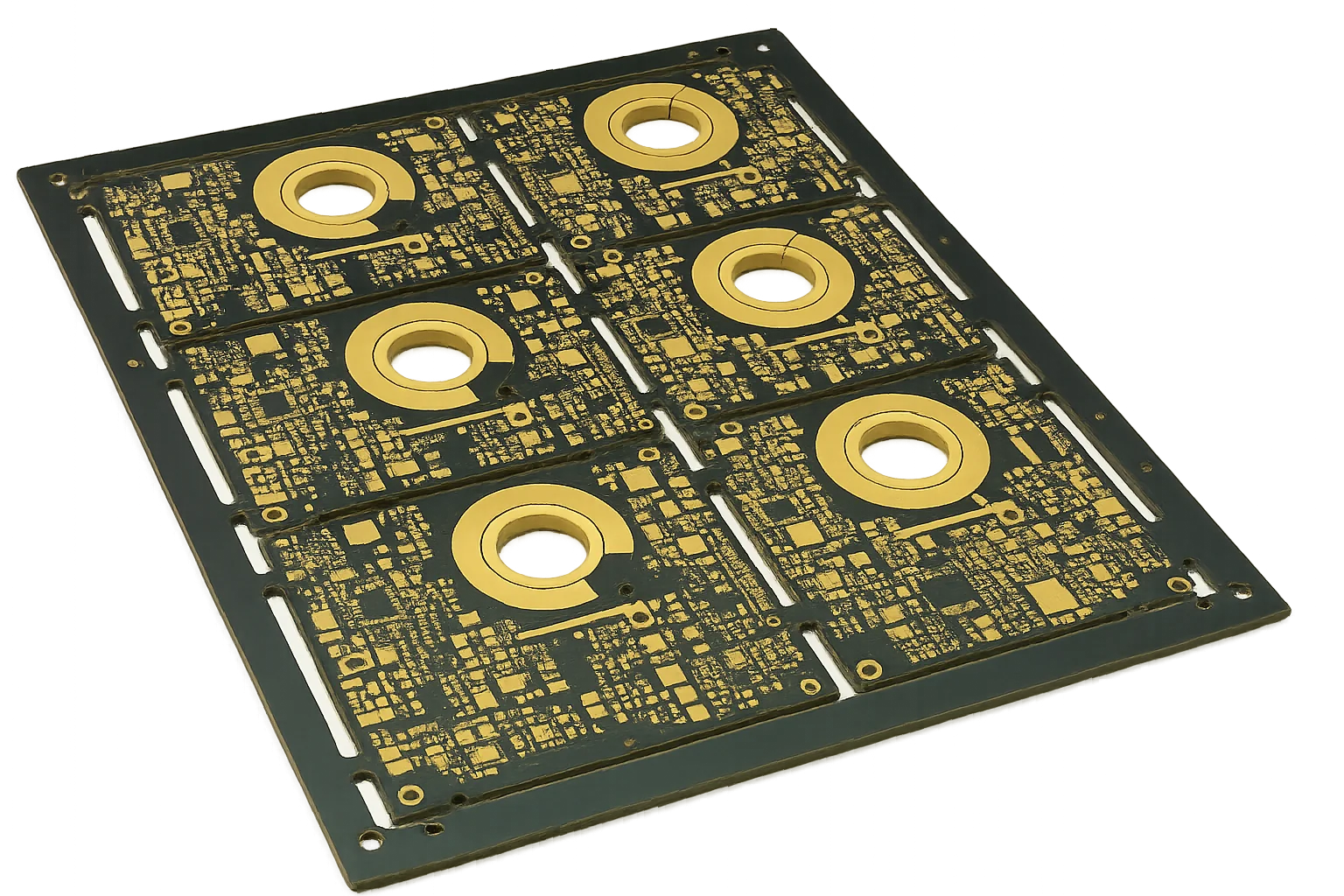 厚铜PCB,具有厚铜层、宽电源走线及铜填充散热过孔,适用于大电流应用
